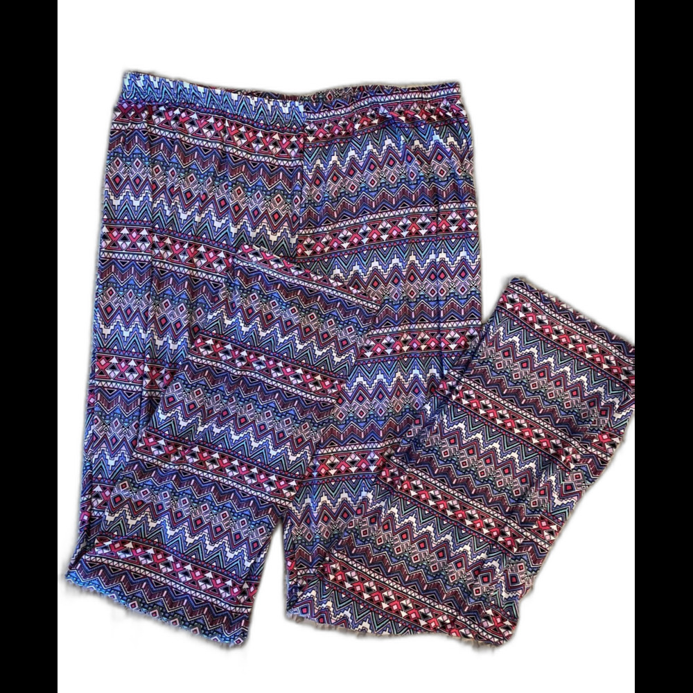Bobbie Brooks Womens Size Small Pink Purple Patterened Pull On Pajama Pants Soft